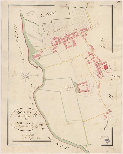 BOURAY-SUR-JUINE. - Section B : Village (le), 1ère feuille. 