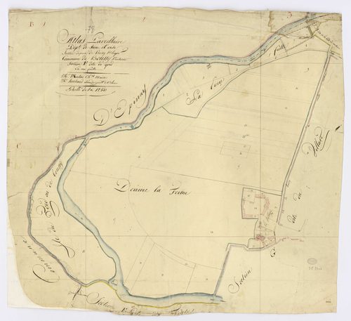 BOUSSY-SAINT-ANTOINE. - Section F - Gord (le), ech. 1/1250, coul., aquarelle, papier, 71x76 (1810). 