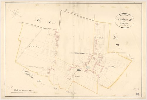 BOUTERVILLIERS. - Section B : Village (le), 2e feuille. 
