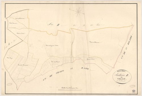 BOUTERVILLIERS. - Section B : Village (le), 1ère feuille. 