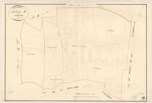 BOUTERVILLIERS. - Section B : Village (le), 3e feuille. 