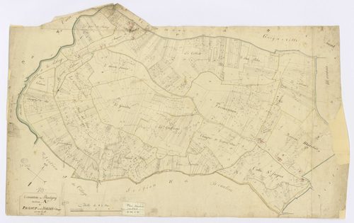 BOUTIGNY-SUR-ESSONNE. - Section A - Pasloup (le), ech. 1/2500, coul., aquarelle, papier, 66x106 (1816). 
