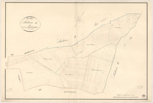 BOUVILLE. - Section E : Hauts de Puiselet (les), 2e feuille. 