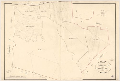 BOUVILLE. - Section D : Grands Bois (les), 1ère feuille. 