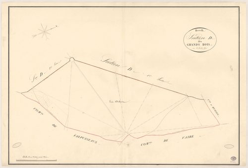 BOUVILLE. - Section D : Grands Bois (les), 3e feuille. 