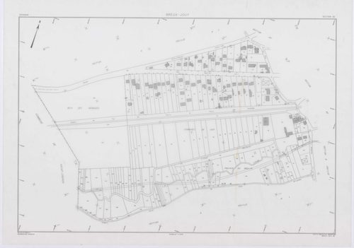 BREUX-JOUY, plans minutes de conservation : tableau d'assemblage,1932, Ech. 1/10000 ; plans des sections A1, C, 1932, Ech. 1/2500, sections B1, B2, B3, 1932, Ech. 1/1250, sections AA, AB, AC, AD, AE, AH, AI, 2000, Ech. 1/1000. Polyester. N et B. Dim. 105 