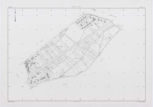 BREUX-JOUY, plans minutes de conservation : tableau d'assemblage,1932, Ech. 1/10000 ; plans des sections A1, C, 1932, Ech. 1/2500, sections B1, B2, B3, 1932, Ech. 1/1250, sections AA, AB, AC, AD, AE, AH, AI, 2000, Ech. 1/1000. Polyester. N et B. Dim. 105 
