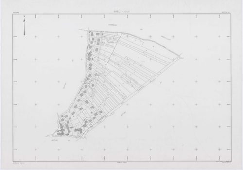 BREUX-JOUY, plans minutes de conservation : tableau d'assemblage,1932, Ech. 1/10000 ; plans des sections A1, C, 1932, Ech. 1/2500, sections B1, B2, B3, 1932, Ech. 1/1250, sections AA, AB, AC, AD, AE, AH, AI, 2000, Ech. 1/1000. Polyester. N et B. Dim. 105 