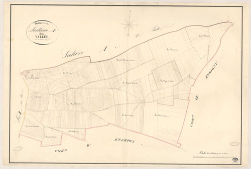 BRIERES-LES-SCELLES. - Section A : Vallée (la), 3e feuille. 