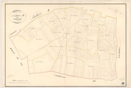 BRIERES-LES-SCELLES. - Section B : Village (le), 2e feuille. 