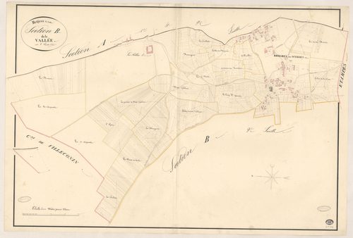 BRIERES-LES-SCELLES. - Section B : Village (le), 1ère feuille. 