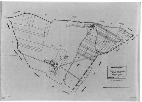 BRIIS-SOUS-FORGES .- Cadastre révisé pour 1933 : plan du tableau d'assemblage, plans de la section A Frileuse , section B la Garenne, section C Bligny 1ère feuille, idem 2ème feuille, section D Coudray, section E Launay-Maréchaux, section F le Village 1èr