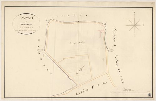 BRUNOY. - Section F : Grand Parc (le), 1ère feuille. 