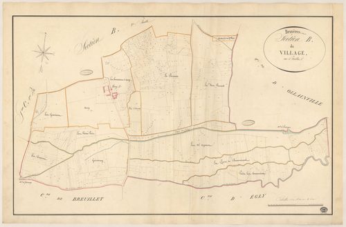 BRUYERES-LE-CHATEL. - Section B : Village (le), 3e feuille. 