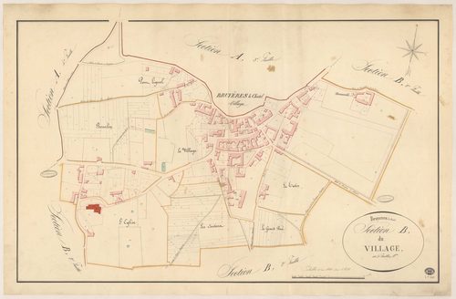 BRUYERES-LE-CHATEL. - Section B : Village (le), 1ère feuille. 
