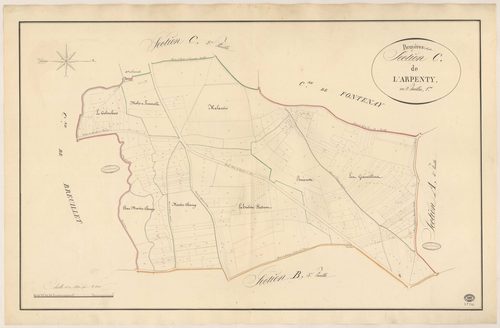 BRUYERES-LE-CHATEL. - Section C : Arpenty (l'), 1ère feuille. 