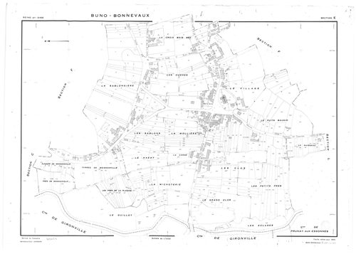 BUNO-BONNEVAUX .- Cadastre révisé pour 1953 : plan de la section E, [1 plan]. 