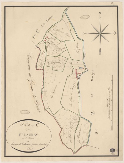 BURES-SUR-YVETTE. - Section C : Pont de Launay, 2e feuille. 