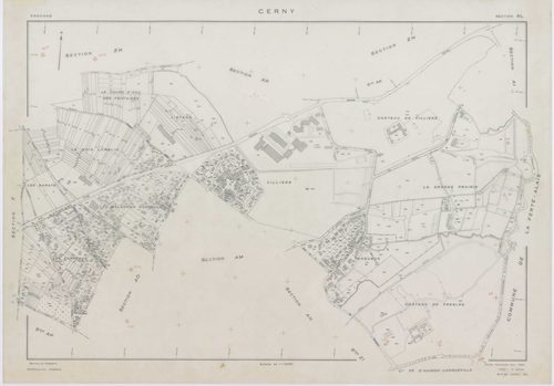 CERNY, plans minutes de conservation : tableau d'assemblage,1968, Ech. 1/10000 ; plans des section F, 1968, Ech. 1/2500, sections AB, AH, AI, AK, AM, AN, AO, 1968, Ech. 1/1000, sections AC, AD, AE, AL, AP, ZA, ZB, ZC, ZD, ZE, ZH, ZI, ZK, ZL, ZM, 1968, Ech