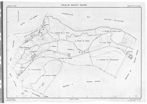 CHALO-SAINT-MARS .- Cadastre révisé pour 1957 : plans de la section J, section M, section N, section O, [4 plans]. 