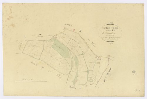 CHALO-SAINT-MARS. - Section F - Longuetoise, 1, ech. 1/2500, coul., aquarelle, papier, 61x90 (1825). 