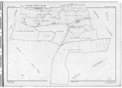 CHALO-SAINT-MARS .- Cadastre révisé pour 1957 : plans de la section J, section M, section N, section O, [4 plans]. 