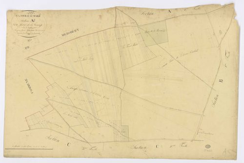 CHALO-SAINT-MARS. - Section A - du Bois de la Grange, 2, ech. 1/2500, coul., aquarelle, papier, 66x98 (1825). 