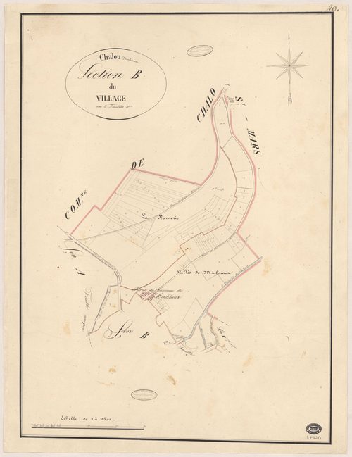 CHALOU-MOULINEUX. - Section B : Village (le), 1ère feuille. 