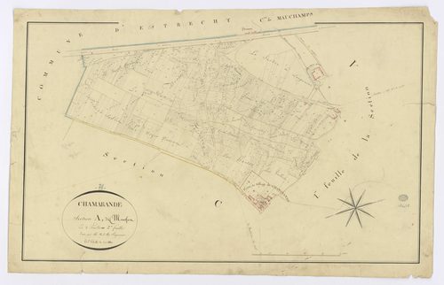CHAMARANDE. - Section A - Montfort, 2, ech. 1/2500, coul., aquarelle, papier, 63x97 (sd). 