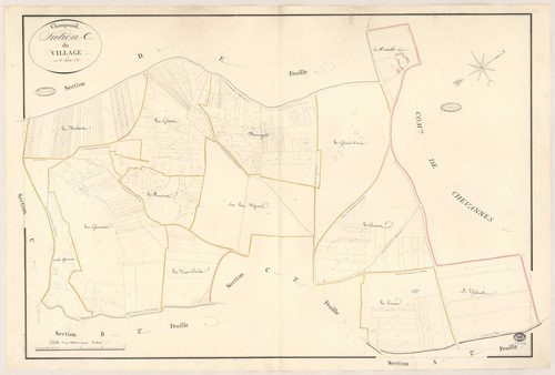 CHAMPCUEIL. - Section C : Village (le), 1ère feuille. 