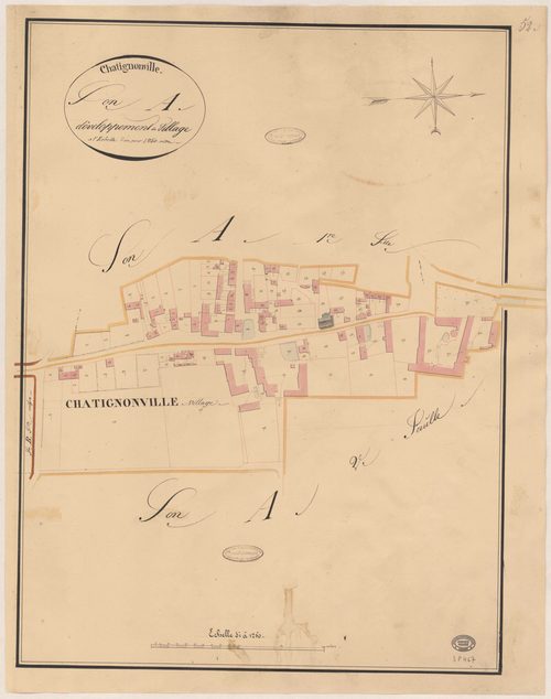 CHATIGNONVILLE. - Section A : Village (le), 3e feuille. 