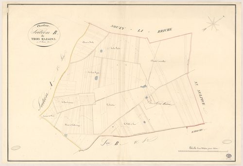 CHAUFFOUR-LES-ETRECHY. - Section B : Trois Maisons (les), 1ère feuille. 