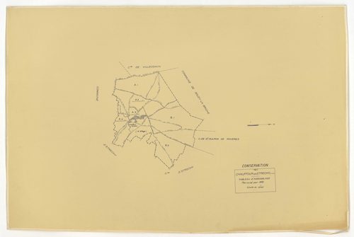 Plans minutes de conservation : CHAUFFOUR-LES-ETRECHY : tableau d'assemblage n°1, ech. 1/10000 (1932), sections A1, A2, A3, A4, ech. 1/1250, sections B1, B2, ech. 1/2500 (1932) ; tableau d'assemblage n°2, ech. 1/5000 (1961), sections A3, A4, ech. 1/1250, 