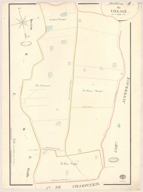CHEVANNES. - Section B : Village (le), 2e feuille. 