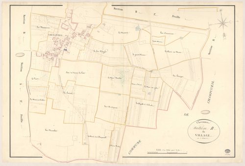 CHEVANNES. - Section B : Village (le), 3e feuille. 