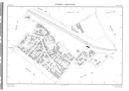 CORBEIL-ESSONNES .- Cadastre révisé pour 1968 : plan du tableau d'assemblage , plans de la section AB, section AC, section AD, section AE, section AH, section AI, section AK, section AL, section AM, section AN, section AO, section AP, section AR, section 
