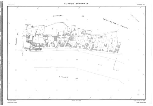 CORBEIL-ESSONNES .- Cadastre révisé pour 1968 : plan du tableau d'assemblage , plans de la section AB, section AC, section AD, section AE, section AH, section AI, section AK, section AL, section AM, section AN, section AO, section AP, section AR, section 