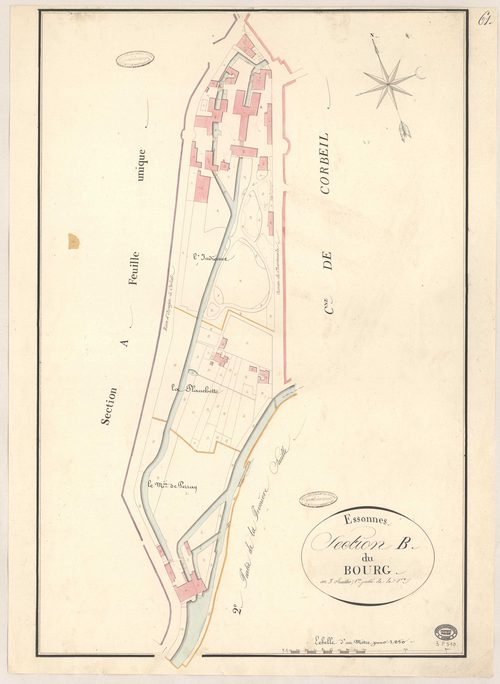 ESSONNES. - Section B : Bourg (le), 1ère feuille. 