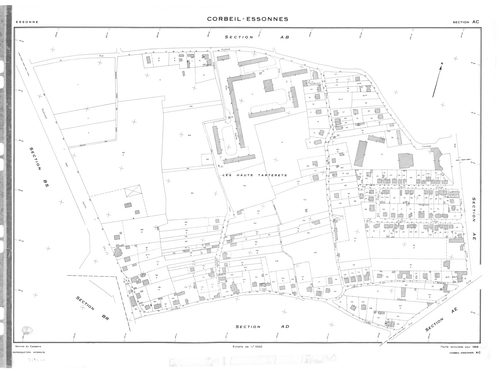 CORBEIL-ESSONNES .- Cadastre révisé pour 1968 : plan du tableau d'assemblage , plans de la section AB, section AC, section AD, section AE, section AH, section AI, section AK, section AL, section AM, section AN, section AO, section AP, section AR, section 