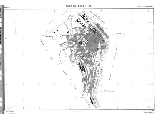 CORBEIL-ESSONNES .- Cadastre révisé pour 1968 : plan du tableau d'assemblage , plans de la section AB, section AC, section AD, section AE, section AH, section AI, section AK, section AL, section AM, section AN, section AO, section AP, section AR, section 