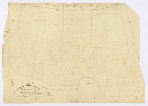 COURDIMANCHE-SUR-ESSONNE. - Section C - Enfer (l'), 1, ech. 1/1250, coul., aquarelle, papier, 65x92 (1815). 