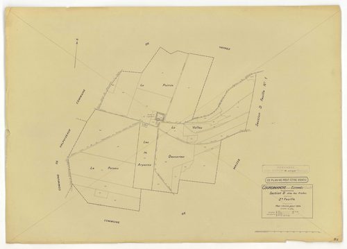 Plans minutes de conservation : COURDIMANCHE-SUR-ESSONNE : tableau d'assemblage n°1, ech. 1/5000 (1934), sections A1, A2, B (2 feuillets), C1, C2, ech. 1/1250, sections D1, D2, ech. 1/2500 (1934) ; sections W, X, ech. 1/2500, sections Y, Z, ech. 1/1250 (1