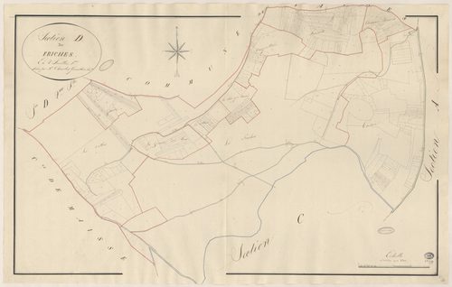 COURDIMANCHE-SUR-ESSONNE. - Section D : Friches (les), 1ère feuille. 