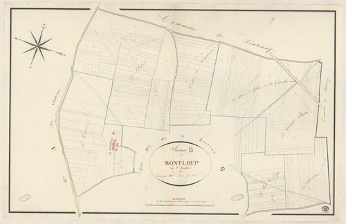 COURSON-MONTELOUP. - Section B : Montloup, 1ère feuille. 