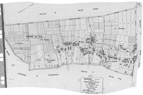 DANNEMOIS.- Cadastre révisé pour 1935 : plan du tableau d'assemblage, plans de la section A les Bois de Dannemois 1ère feuille, idem 3ème feuille, idem 4ème feuille, section B la Justice 1ère feuille, idem 2ème feuille, section C Limery 1ère feuille, sect