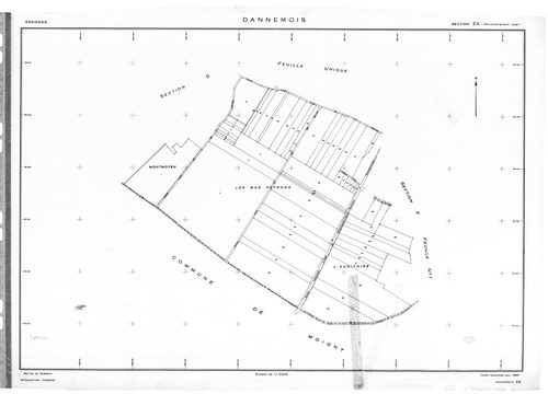 DANNEMOIS.- Cadastre révisé pour 1935 : plan du tableau d'assemblage, plans de la section A les Bois de Dannemois 1ère feuille, idem 3ème feuille, idem 4ème feuille, section B la Justice 1ère feuille, idem 2ème feuille, section C Limery 1ère feuille, sect