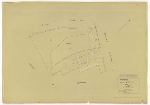 Plans minutes de conservation : DANNEMOIS : tableau d'assemblage, ech. 1/10000 (1935), sections A1, A2, A3, A4, B2, B3, C1, C2, D, E, F1, F2, ech. 1/1250 (1935), section G, ech. 1/2500 (1933-1974), sections G, H, ech. 1/2500 (1935), section ZA, ech. 1/200