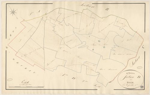 D'HUISON-LONGUEVILLE. - Section D : Bois (les), 1ère feuille. 