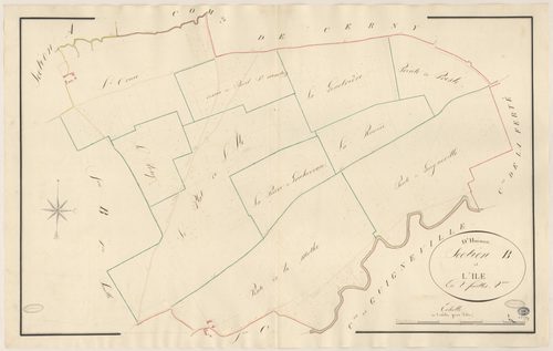 D'HUISON-LONGUEVILLE. - Section B : Ile (l'), 2e feuille. 