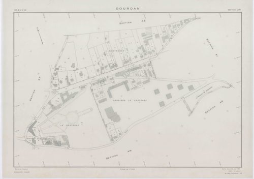DOURDAN, plans minutes de conservation : tableau d'assemblage, 1967, Ech. 1/10000 ; plans des sections A, F2, 1967, Ech. 1/5000, sections AB, AE, AK, AL, AP, 1967, Ech. 1/2000, sections AC, AD, AH, AI, AM, AN, AO, AR, AS, AT, AV, 1967, Ech. 1/1000, sectio